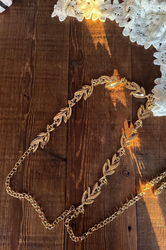 Antique Leaf Waist Chain - Gold