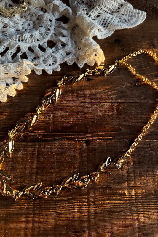 Antique Leaf Waist Chain - Gold