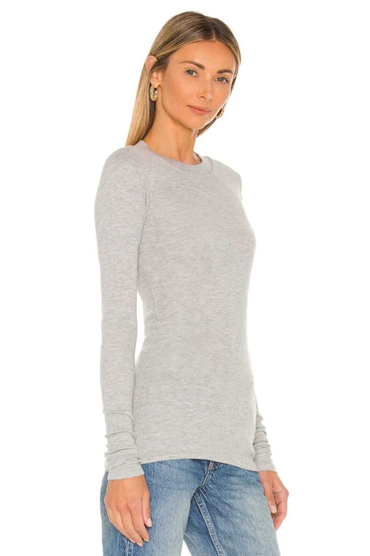 Crew Neck Blouse - Grey