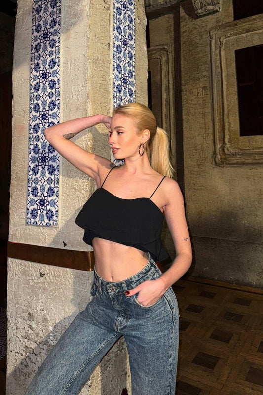 Cropped Serene Bustier - Black