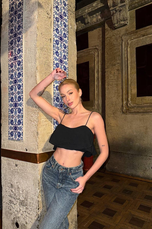 Cropped Serene Bustier - Black