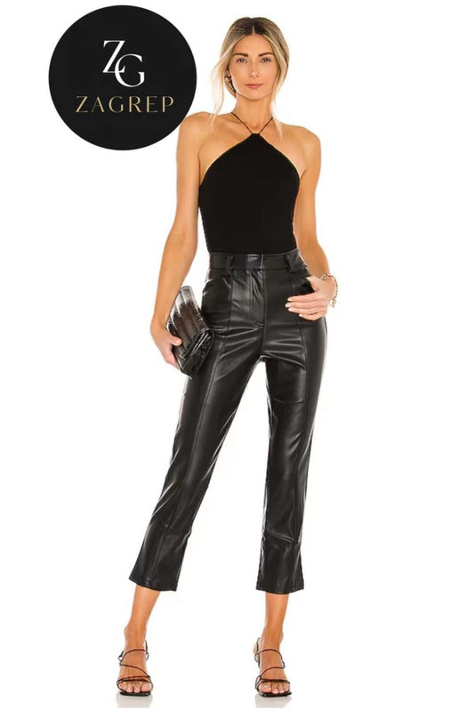 Double-Layered Opaque Spaghetti Strap Blouse - Black