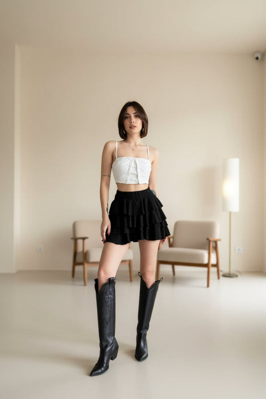 Mini Basic Mykonos Skirt - Black