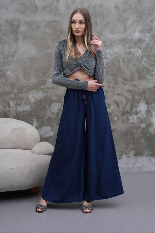 Modal Skirt Trousers - Blue