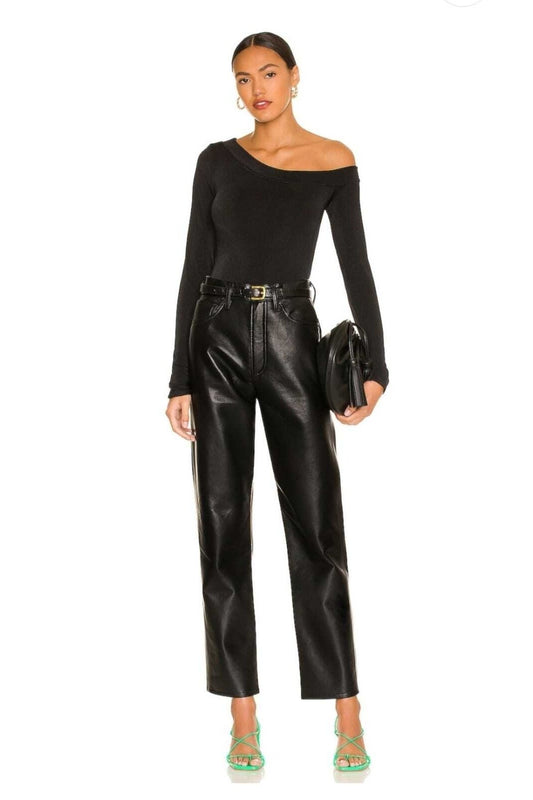 One-Shoulder Silk Jersey Bodysuit - Black