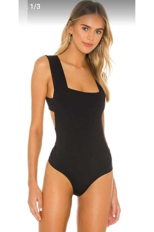 Panelled Silk Jersey Open-Back Bodysuit - Black