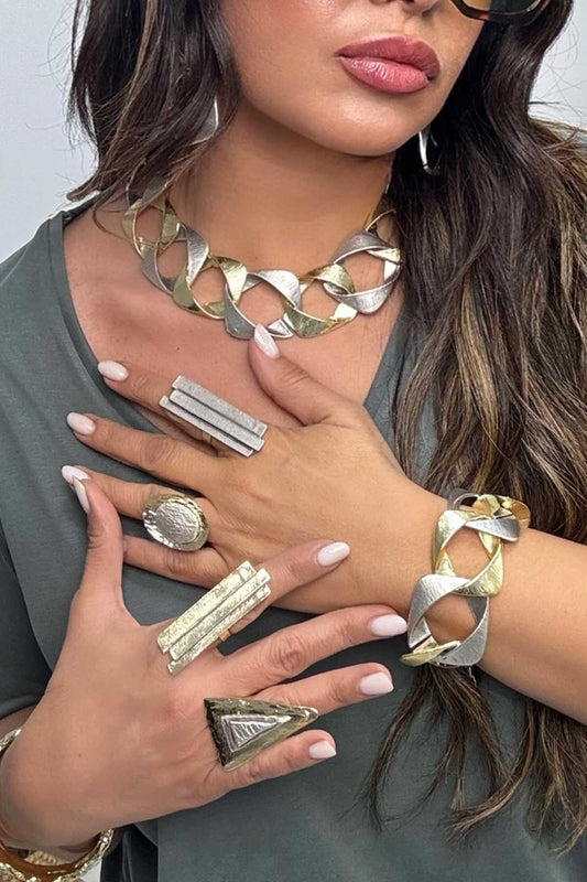 Spiral Bracelet - Silver Gold