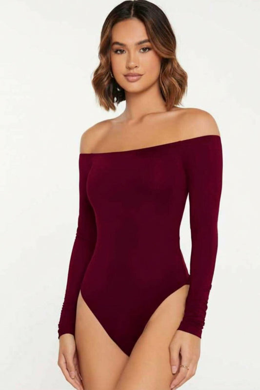 Strapless Double-Layered Silk Jersey Bodysuit - Burgundy