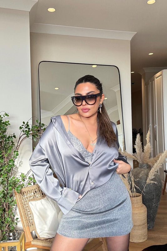 Thick Satin Shirt - Anthracite