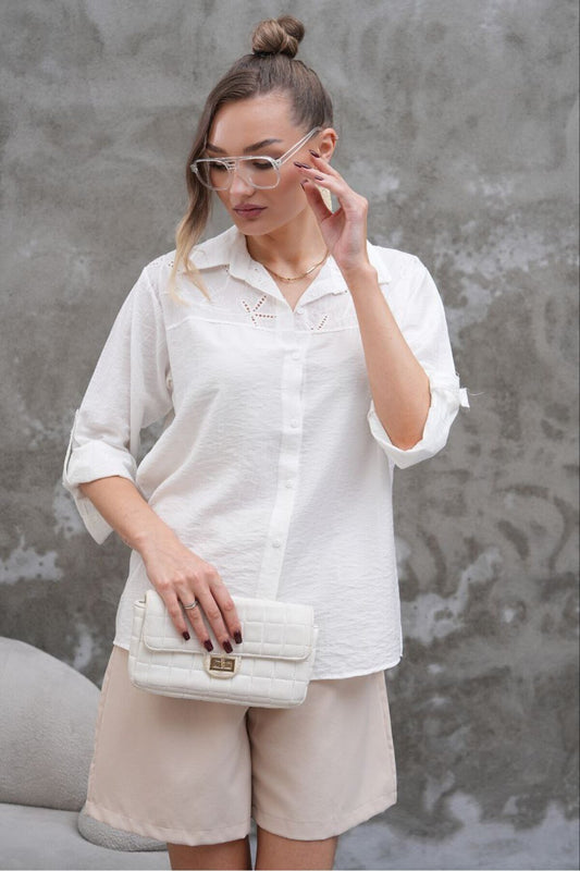 White Collar Detail Shirt