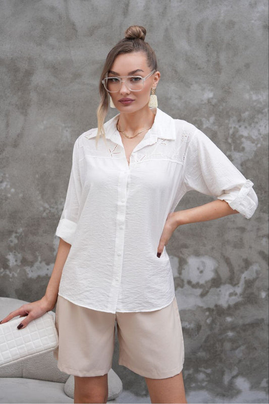 White Collar Detail Shirt