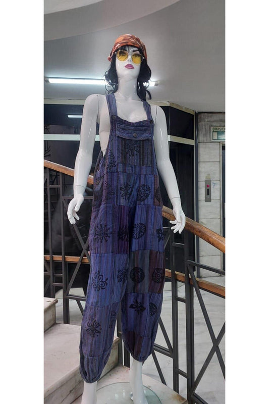 Authentic Indian Harem Stone-Washed Jumpsuit - Navy