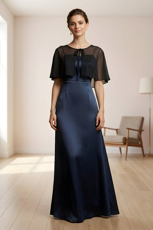 Cape Tulle Tie-Detail Blouse - Black