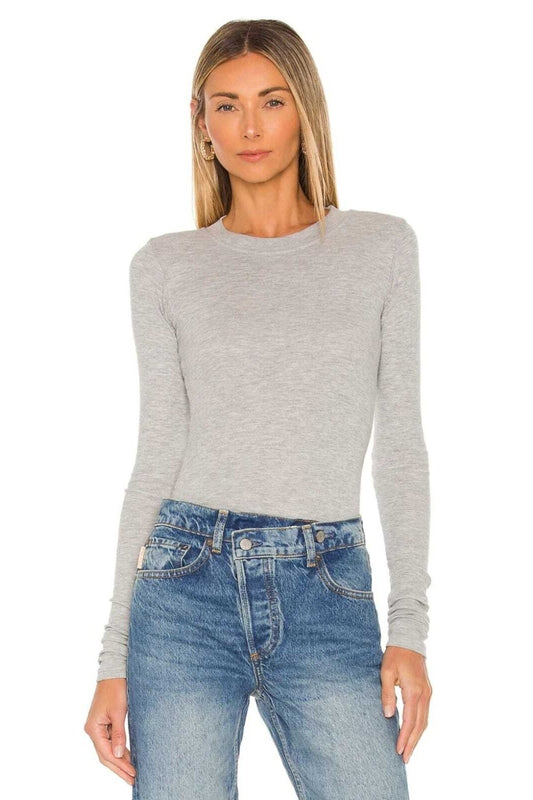 Crew Neck Blouse - Grey