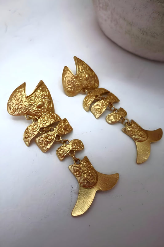 Fish Earrings - Gold