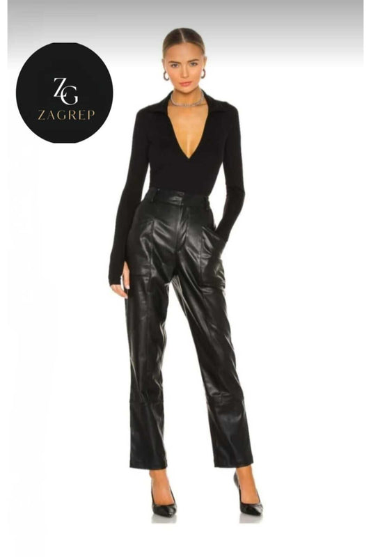 Jersey Placket-Collar Thumb-Hole Bodysuit - Black