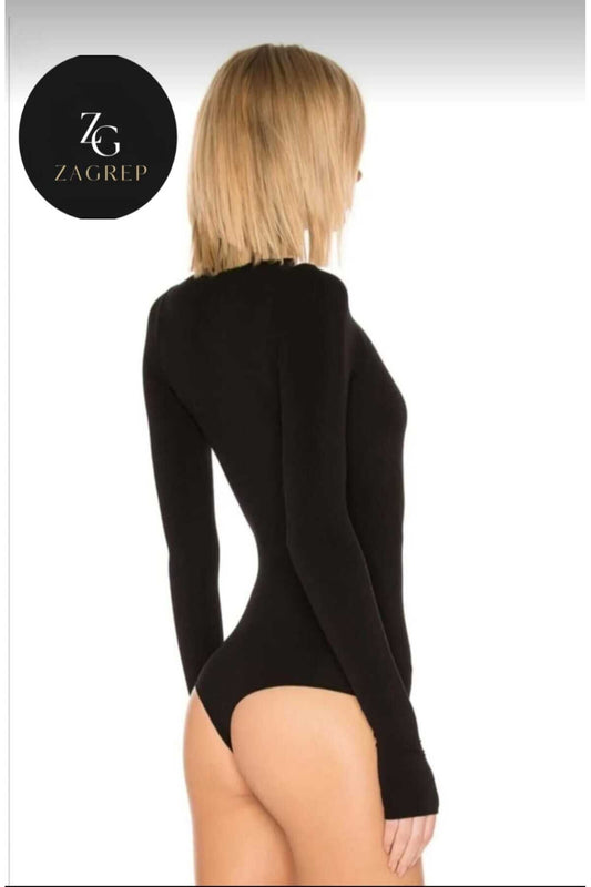 Jersey Turtleneck Thumb Hole Bodysuit - Emerald Green