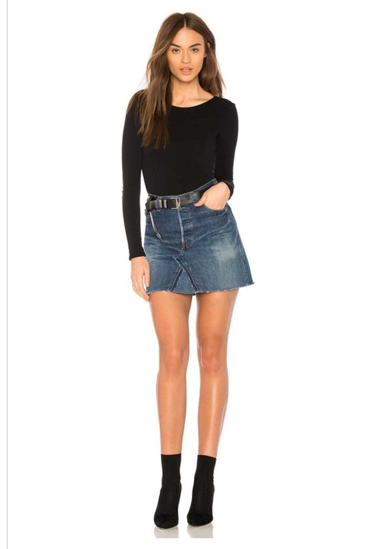 Long Sleeve Silk Jersey Low Back Bodysuit - Black