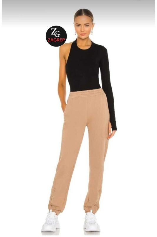 One-Sleeve Back-Cutout Thumb-Hole Bodysuit - Black