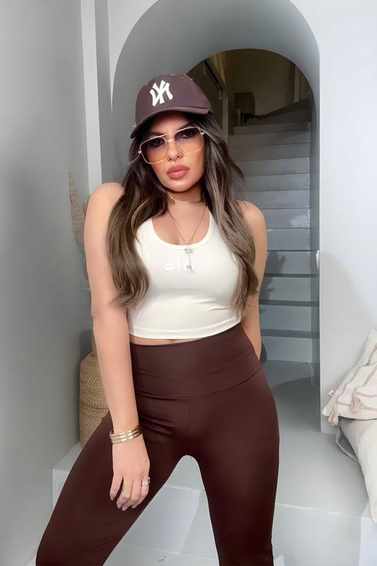 Silicone Print Swimsuit Crop Top - Cream