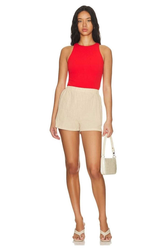 Silk Jersey Bodysuit - Red