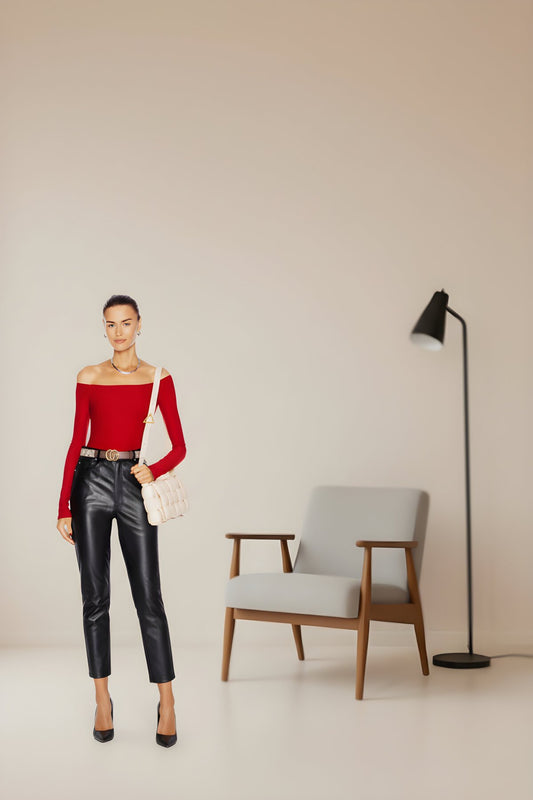 Strapless Double-Layered Silk Jersey Bodysuit - Red